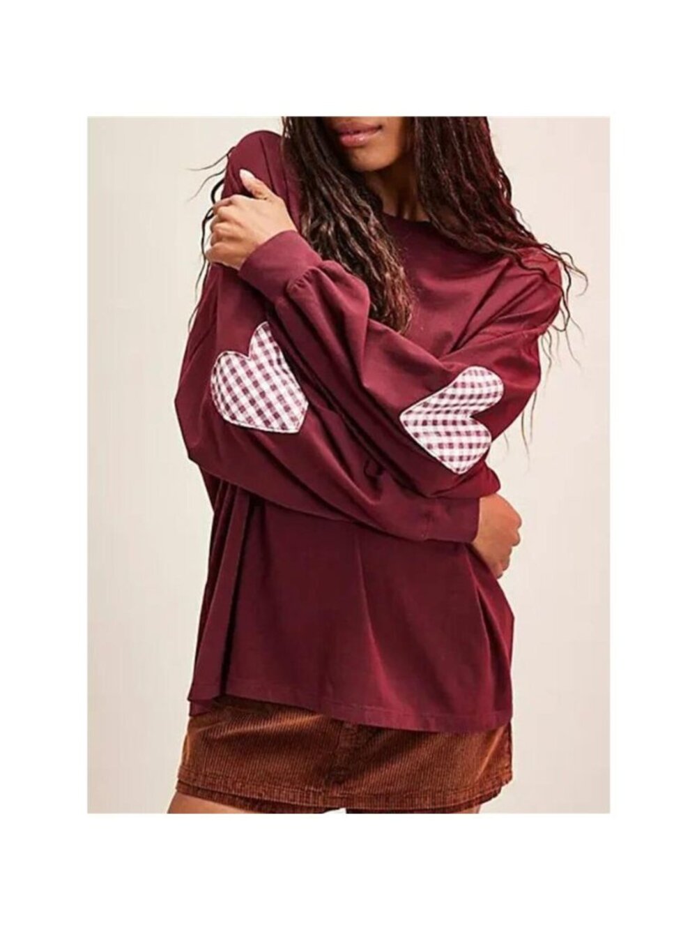 Heart Patch Long Sleeve Sweatshirt